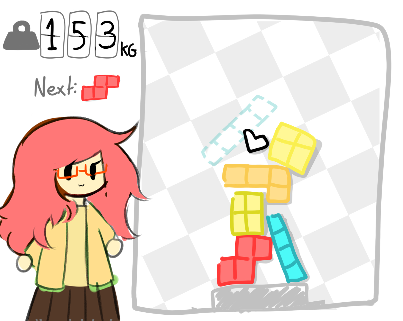 a mockup drawing of tetrenga, with tetrenga-chan! a mockup drawing of tetrenga, with tetrenga-chan!